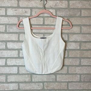 House of Harlow 1960 Bustier Corset Style Fitted Ribbed Knit Tank Top size M